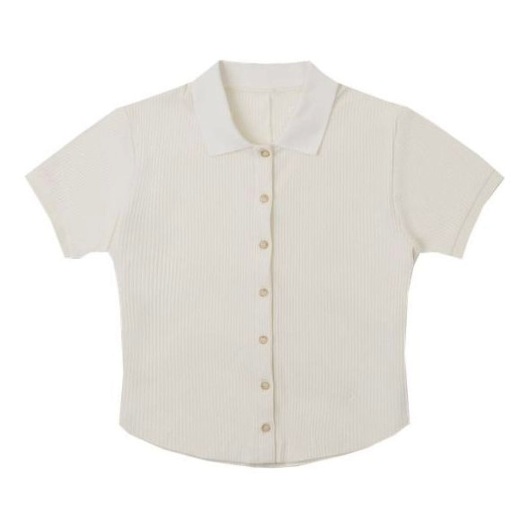 (WMNS) Converse Gradient Letter Embroidery Polo Shirt 'White' 10027237-A01