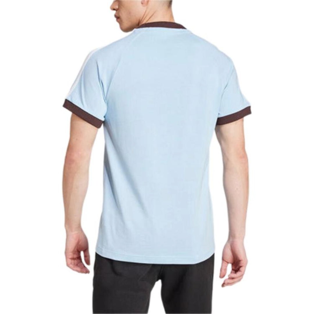 adidas Originals Small Logo Stripe Crew Neck Straight Fit T-Shirt Asia Sizing 'Blue' JC6512