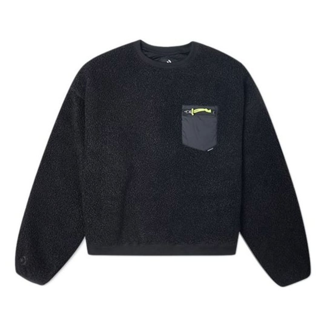 (WMNS) Converse Loose Short Sweater 'Black' 10020289-A02