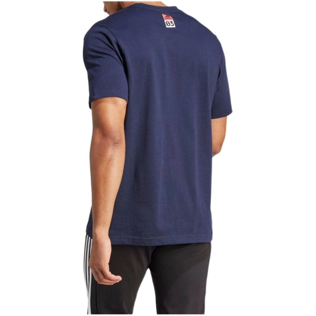 adidas Americana Graphic T-Shirt Asia Sizing 'Navy White' IN6477