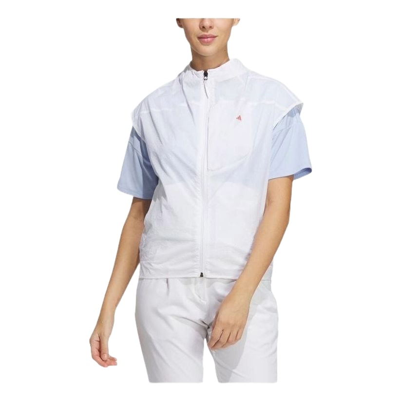 (WMNS) adidas Lightweight Full-Zip Wind Vest 'White' HT0020