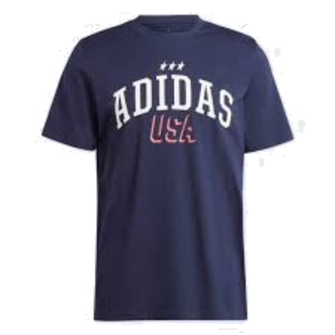 adidas Americana Graphic T-Shirt Asia Sizing 'Navy White' IN6477