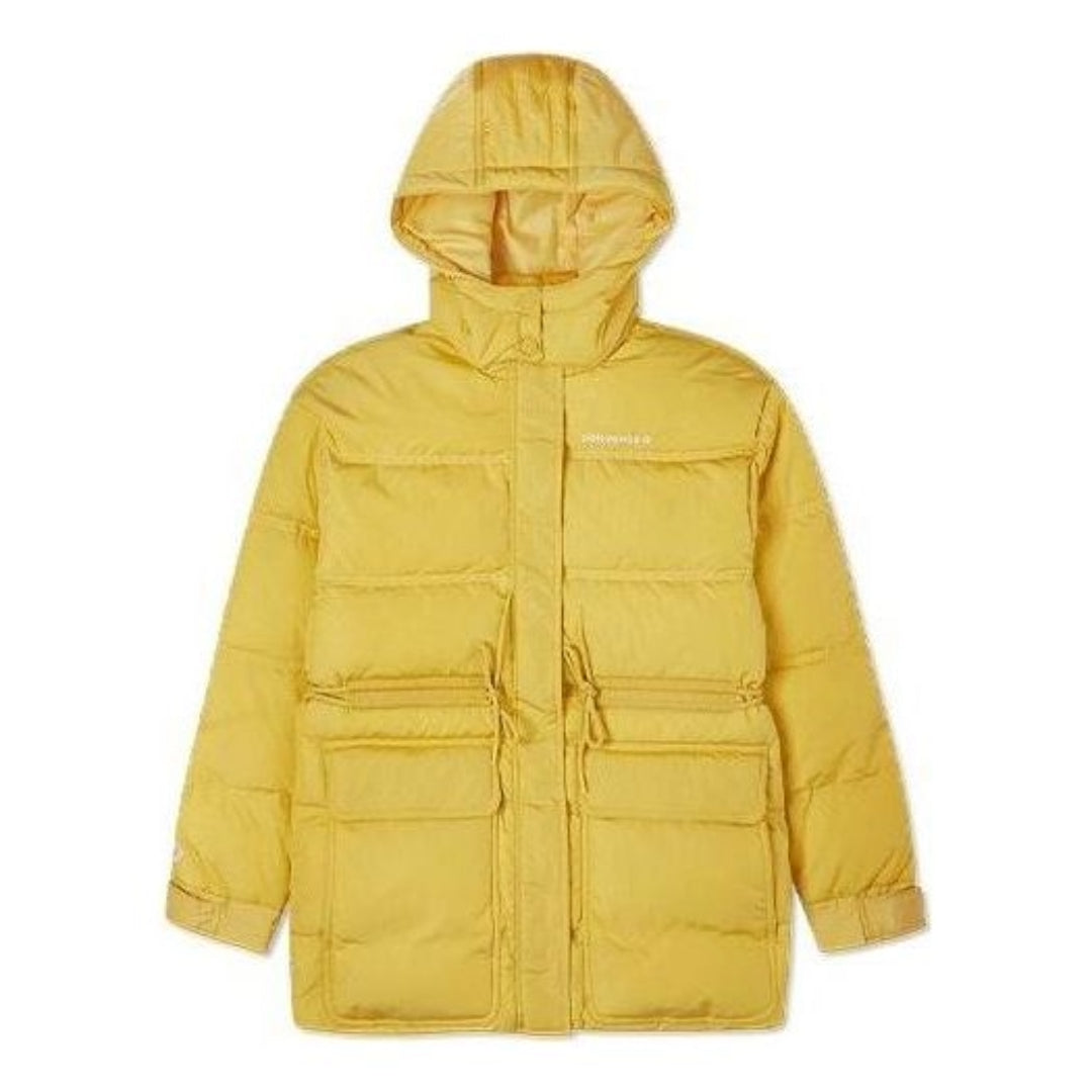 (WMNS) Converse Cargo Hooded Down Jacket 'Yellow' 10021994-A03