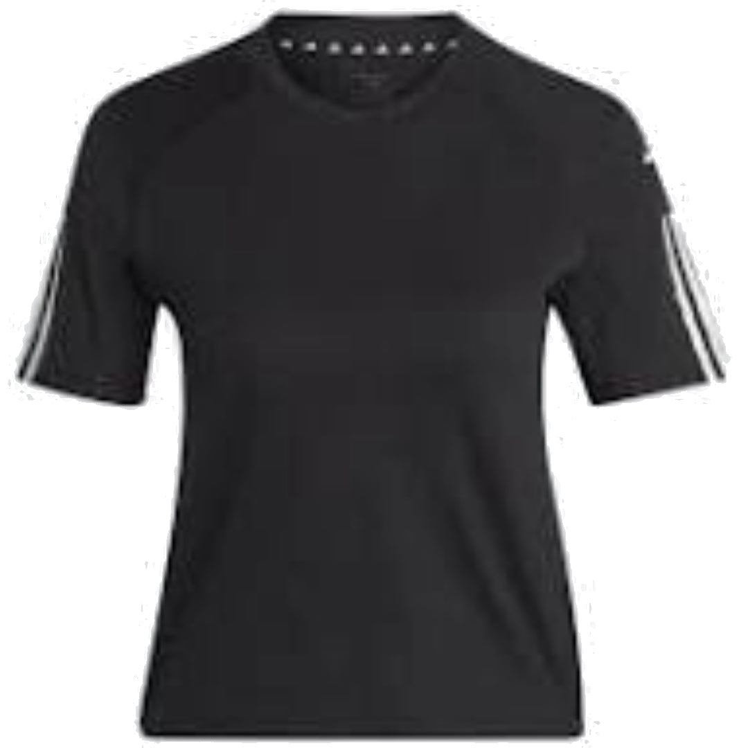 (WMNS) adidas Train Essentials Train Cotton 3-Stripes Crop T-Shirt Asia Sizing 'Black' HR7843