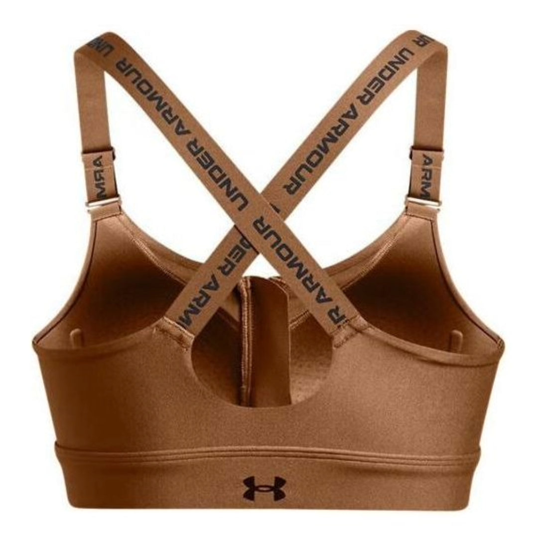 (WMNS) Under Armour Infinity 2.0 High Zip Sports Bra 'Brown' 1384118-253