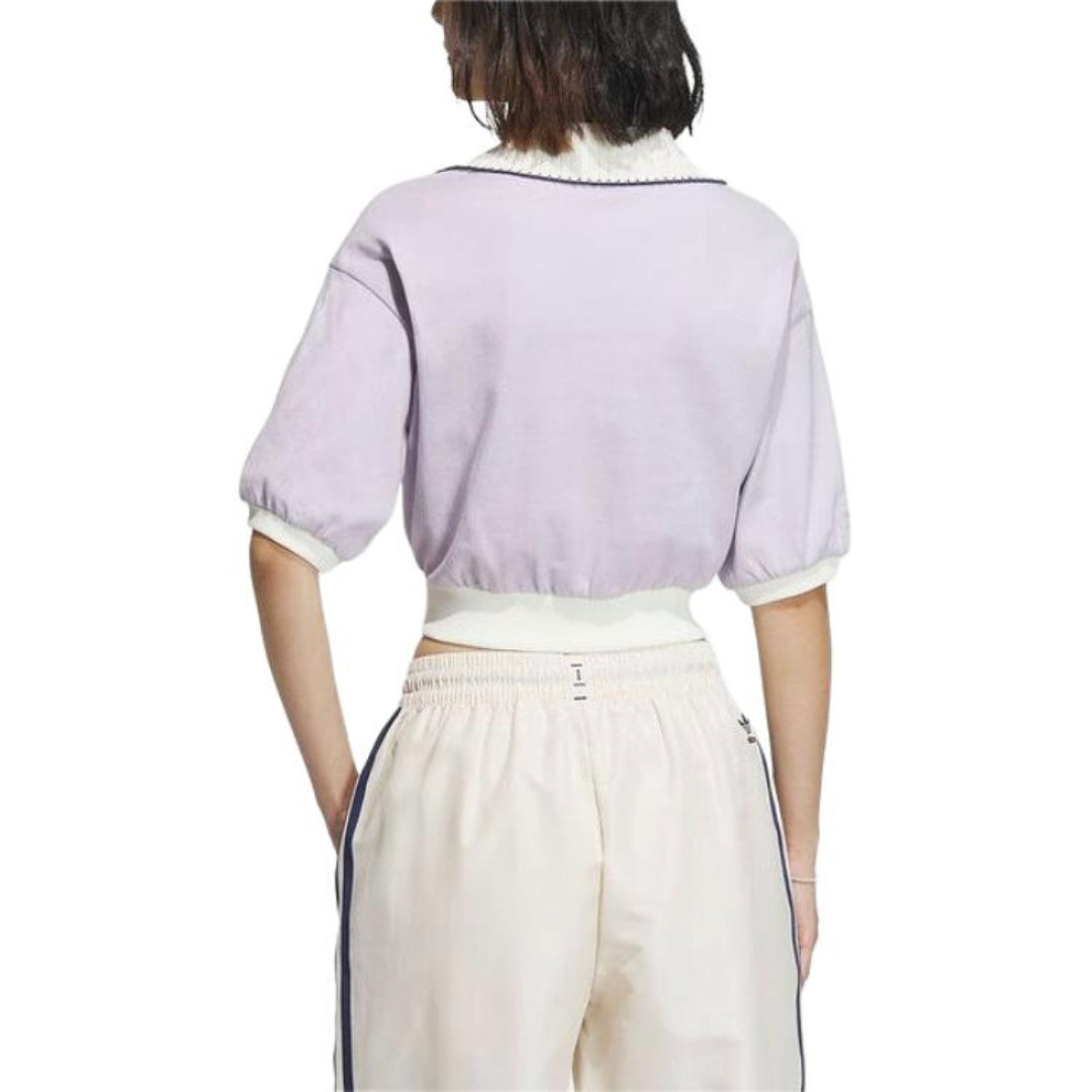 (WMNS) adidas Original Summer Holiday Graphic Play Polo Shirt Asia Sizing 'Purple White' IW6301