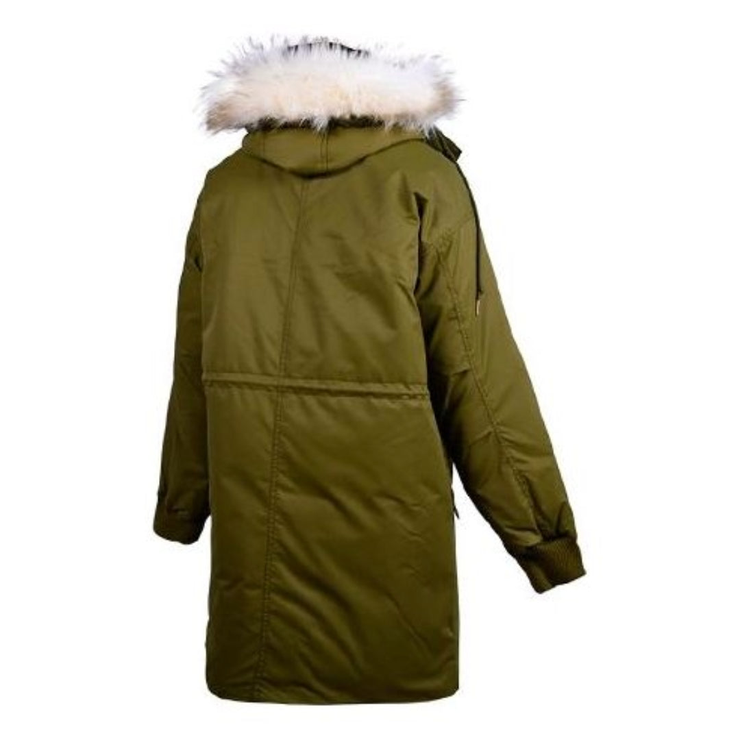 (WMNS) Converse Long Down Jacket 'Olive Green' 10019430-A04