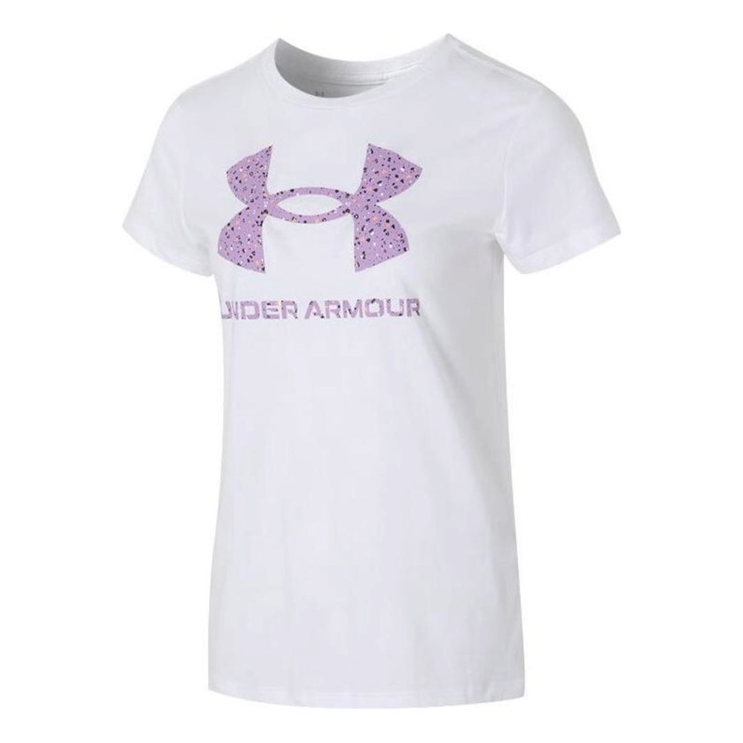 (WMNS) Under Armour Sportstyle Graphic T-Shirt 'White Purple' 1356305-108