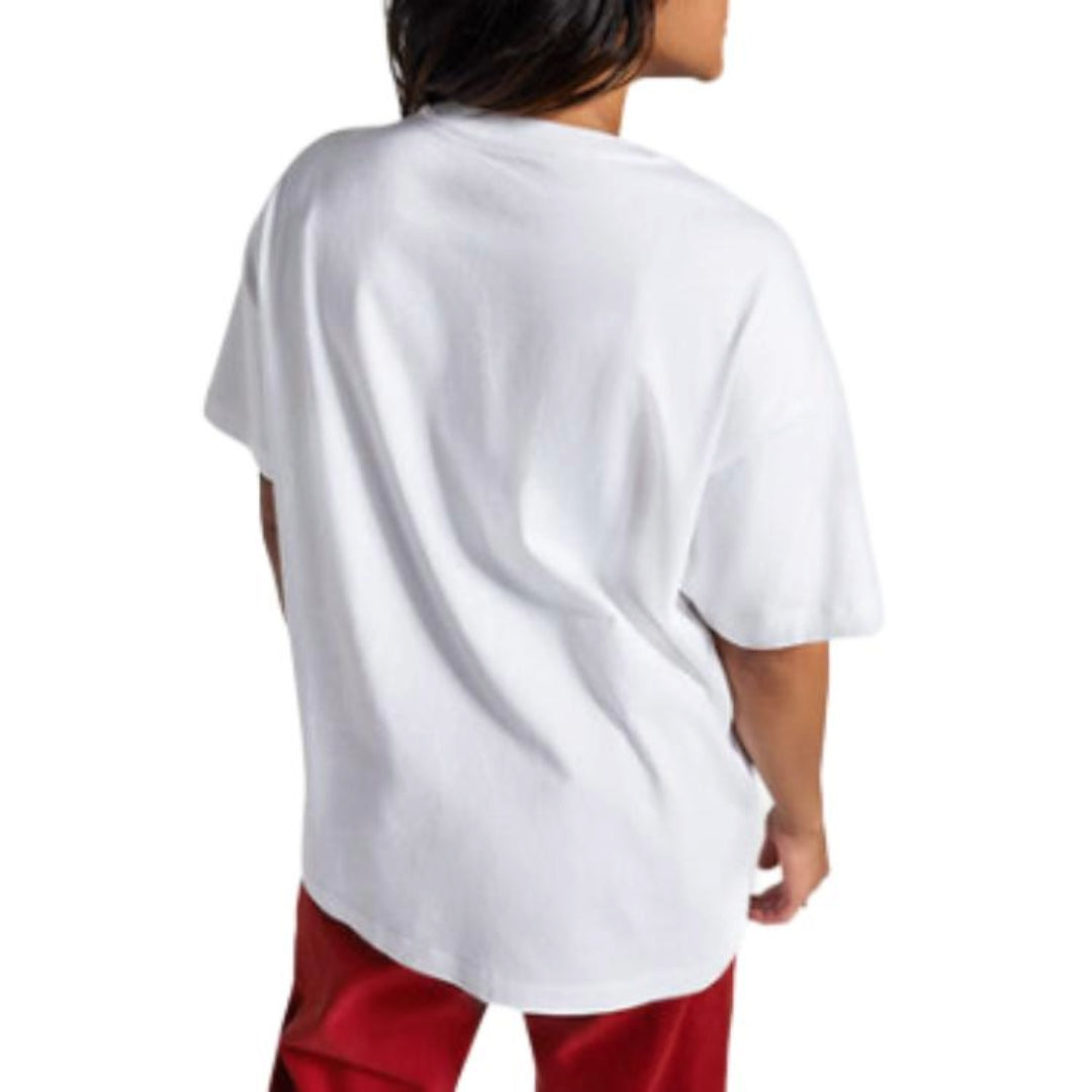 (WMNS) Converse Flaming Logo Oversized T-Shirt 'White Red' 10026466-A01