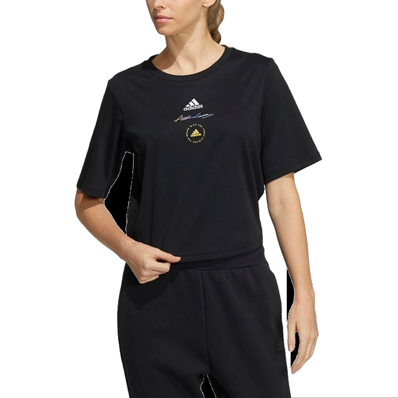 (WMNS) adidas UST T-Shirt 'Black White' HE9984
