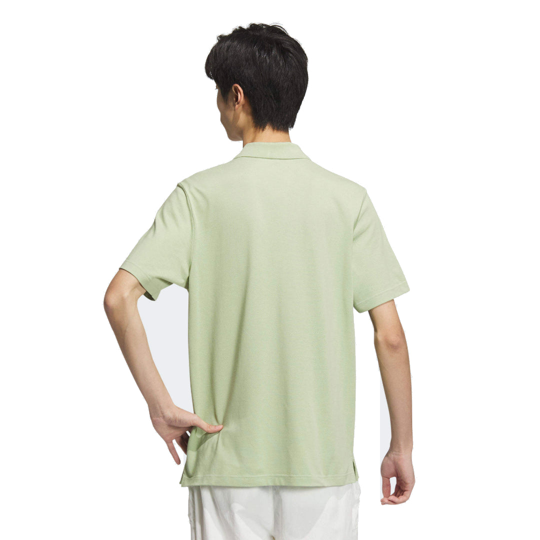 adidas Piqu Solid Polo Shirt Asia Sizing 'Green' JI9054