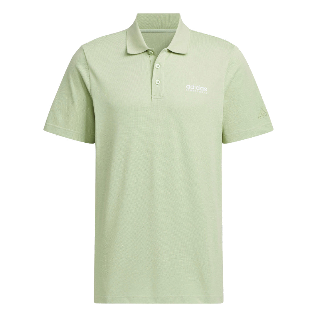 adidas Piqu Solid Polo Shirt Asia Sizing 'Green' JI9054