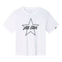 (GS) Converse Logo Printed T-Shirt 'White Black' CV2422028GS-001
