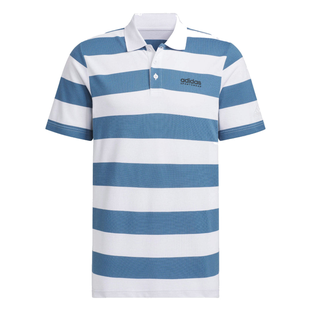 adidas Pique Stripe Polo Shirt Asia Sizing 'Blue White' JI9058