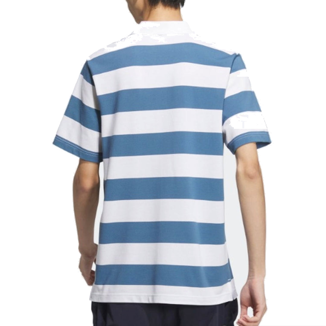 adidas Pique Stripe Polo Shirt Asia Sizing 'Blue White' JI9058