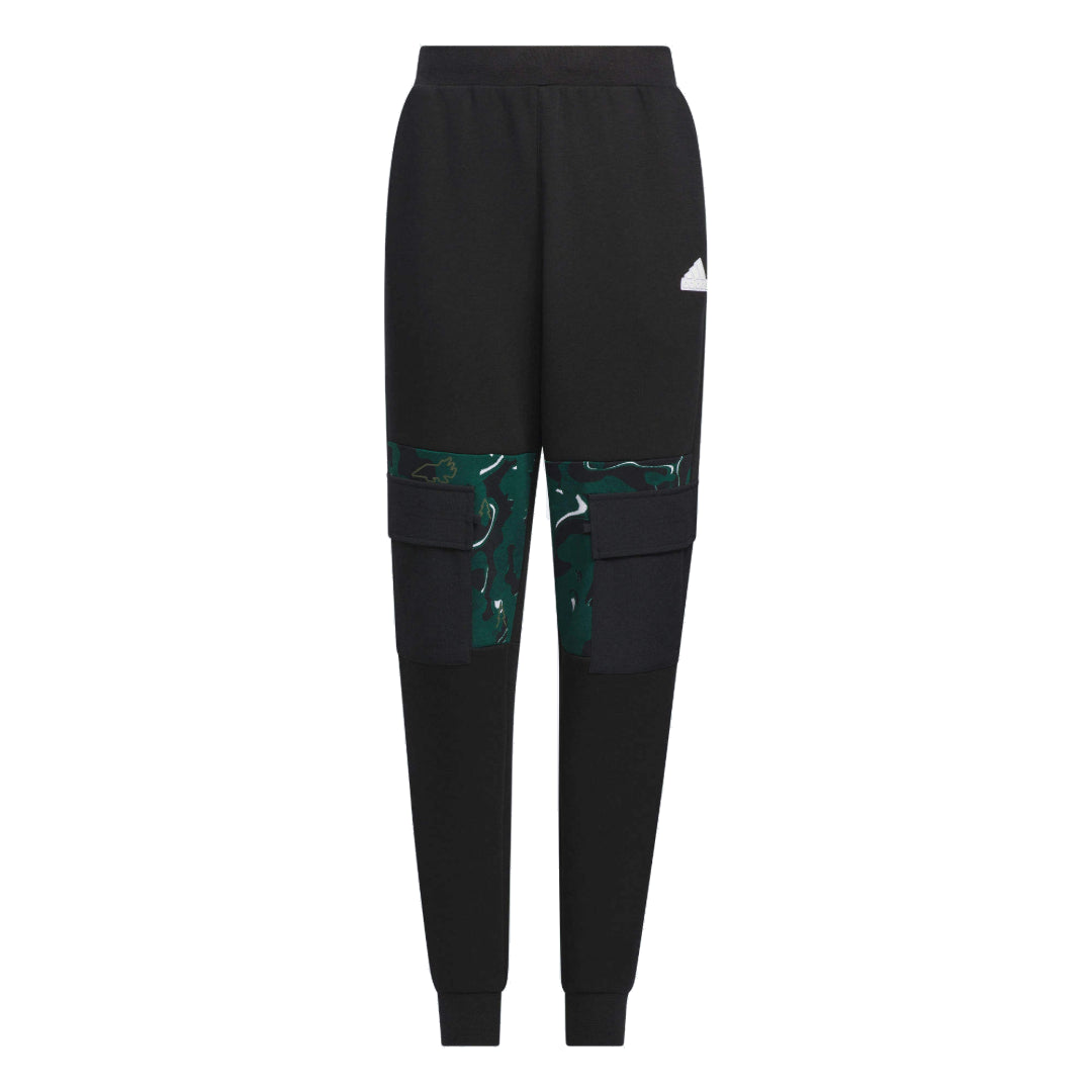 (GS) adidas Outdoor Pants Asia Sizing 'Black Green' IQ1317