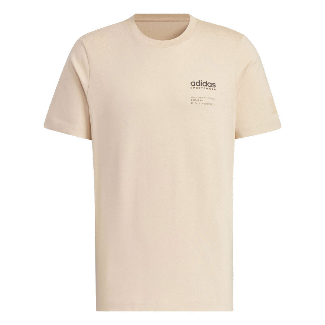 adidas Small Linear Logo T-Shirt Asia Sizing 'Beige' JI9077