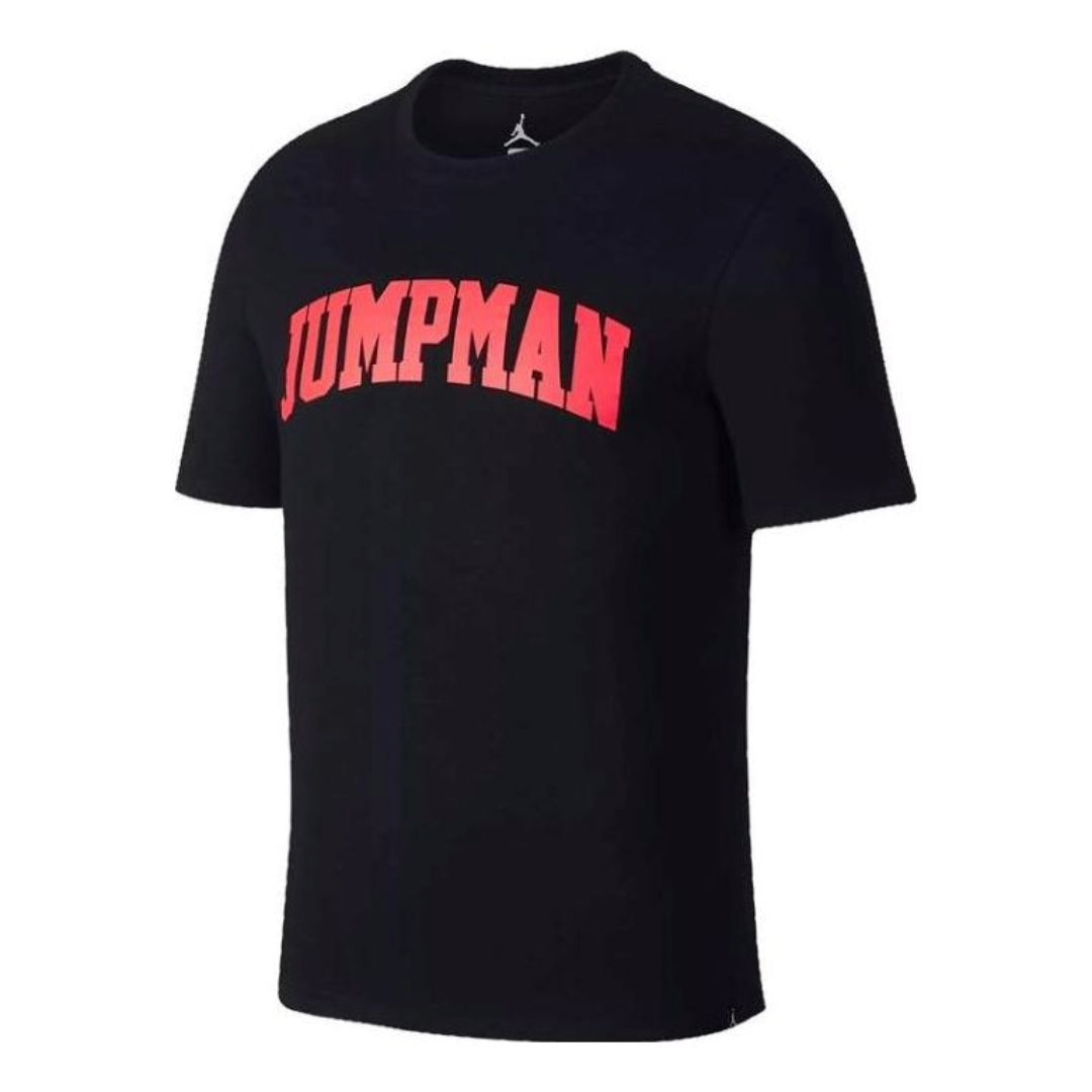 Nike Jordan Letter Printed Casual Short Sleeve T-Shirt 'Black Red' 916055-010