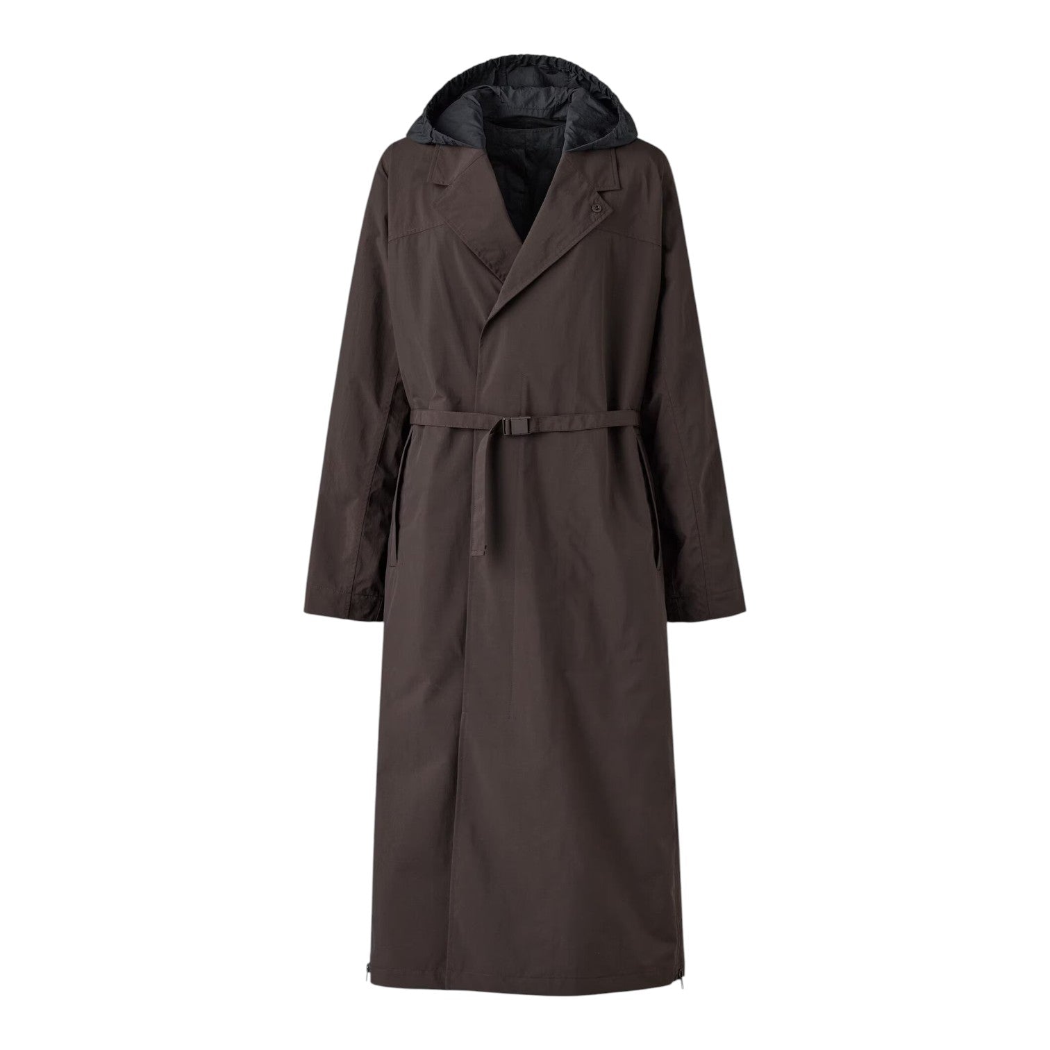 (WMNS) UNIQLO Single Breasted Long Coat 'Dark Brown' 480063-39