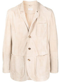 Brunello Cucinelli Button-Up Leather Jacket
