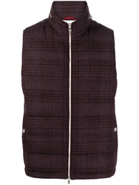 Brunello Cucinelli Plaid Check-Pattern Padded Gilet