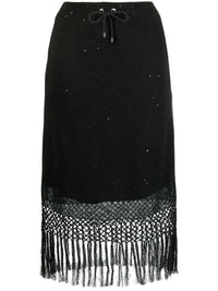 Brunello Cucinelli Fringed Edge Midi Skirt
