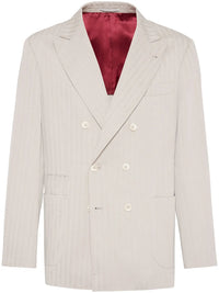 Brunello Cucinelli Striped Double-Breasted Blazer
