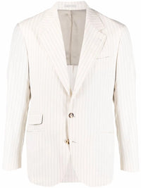 Brunello Cucinelli Cream Striped Blazer