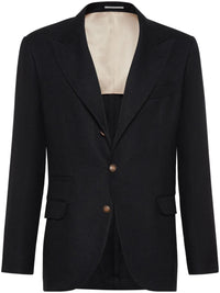 Brunello Cucinelli Peak-Lapels Linen-Blend Blazer