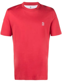 Brunello Cucinelli Logo Embroidery Cotton T-Shirt