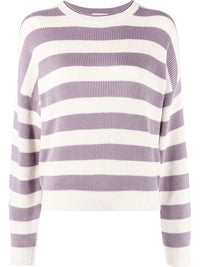 Brunello Cucinelli Stripes Ribbed-Knit Jumper
