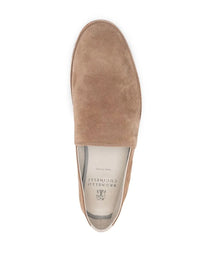 Brunello Cucinelli Logo-Stripe Flat Slippers
