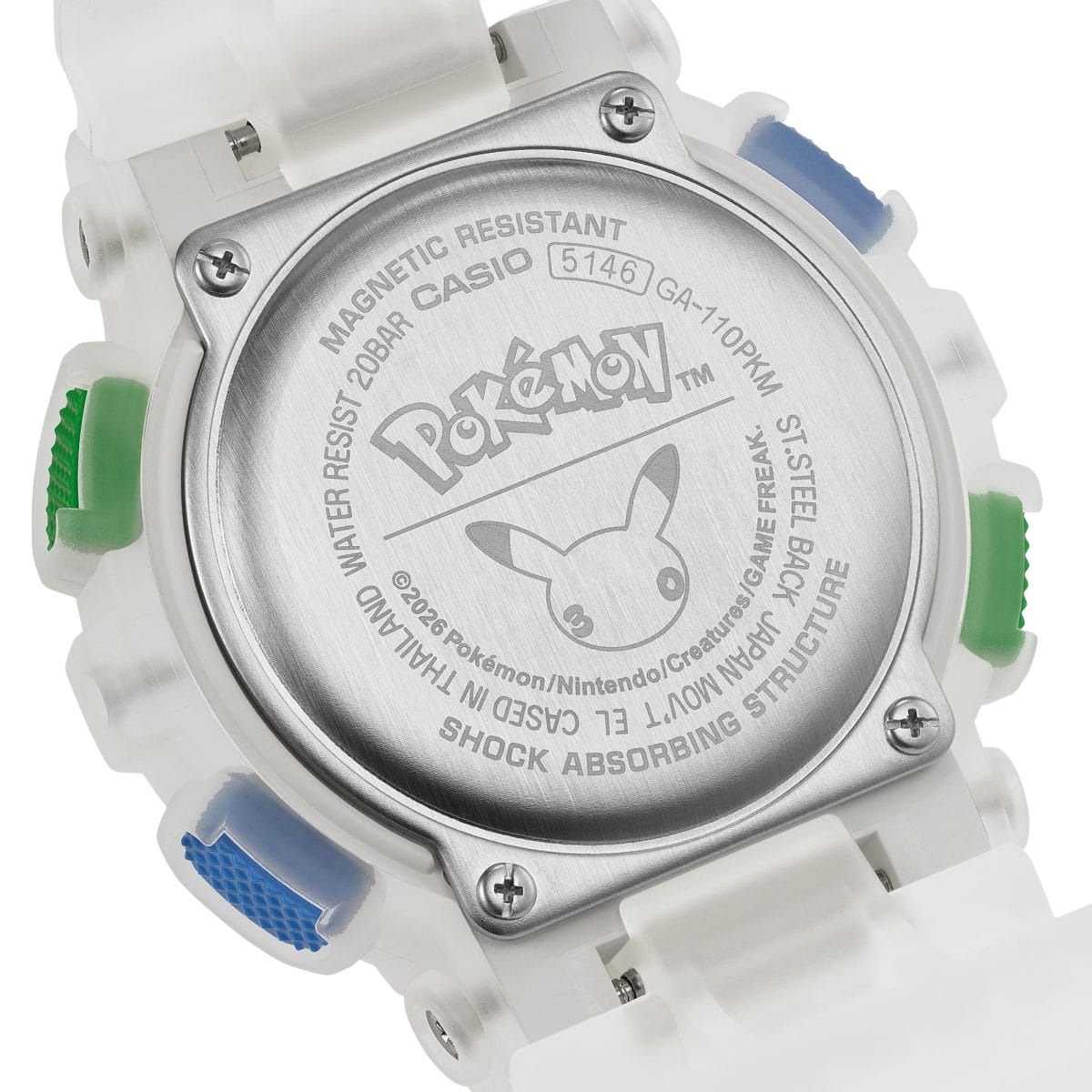 CASIO x Pokemon G-Shock Analog-Digital 'White' GA-110PKM-7A