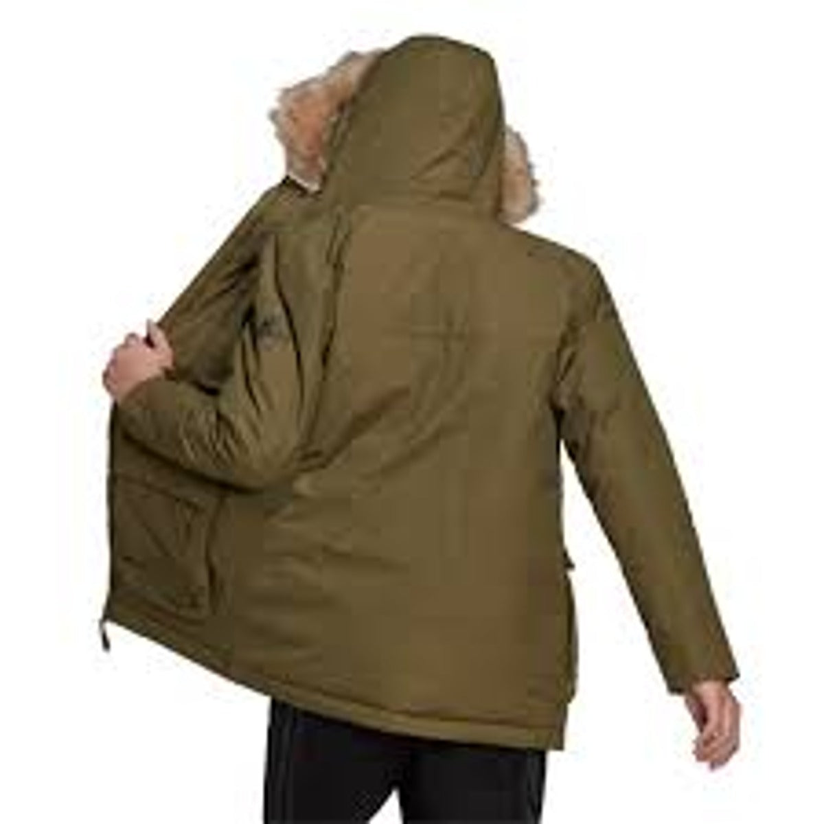 adidas Utilitas Hooded Parka Jacket Asia Sizing 'Tan' GT1700
