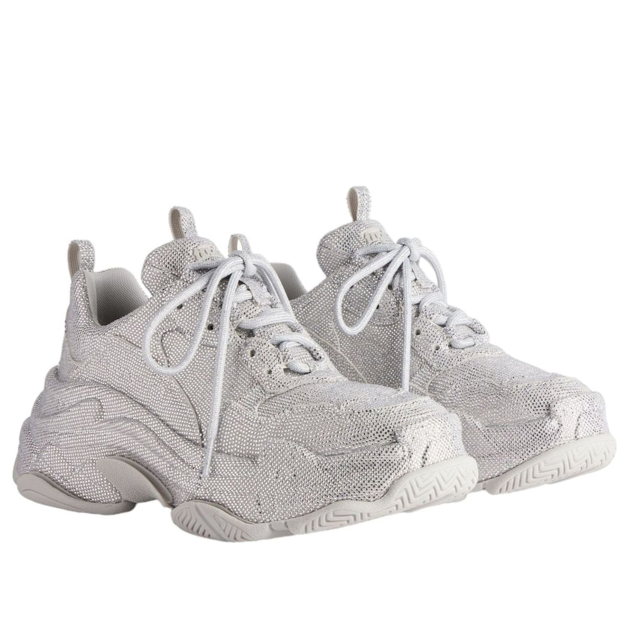 (WMNS) Balenciaga Triple S 'Light Grey Rhinestones' 524039W2TST1100