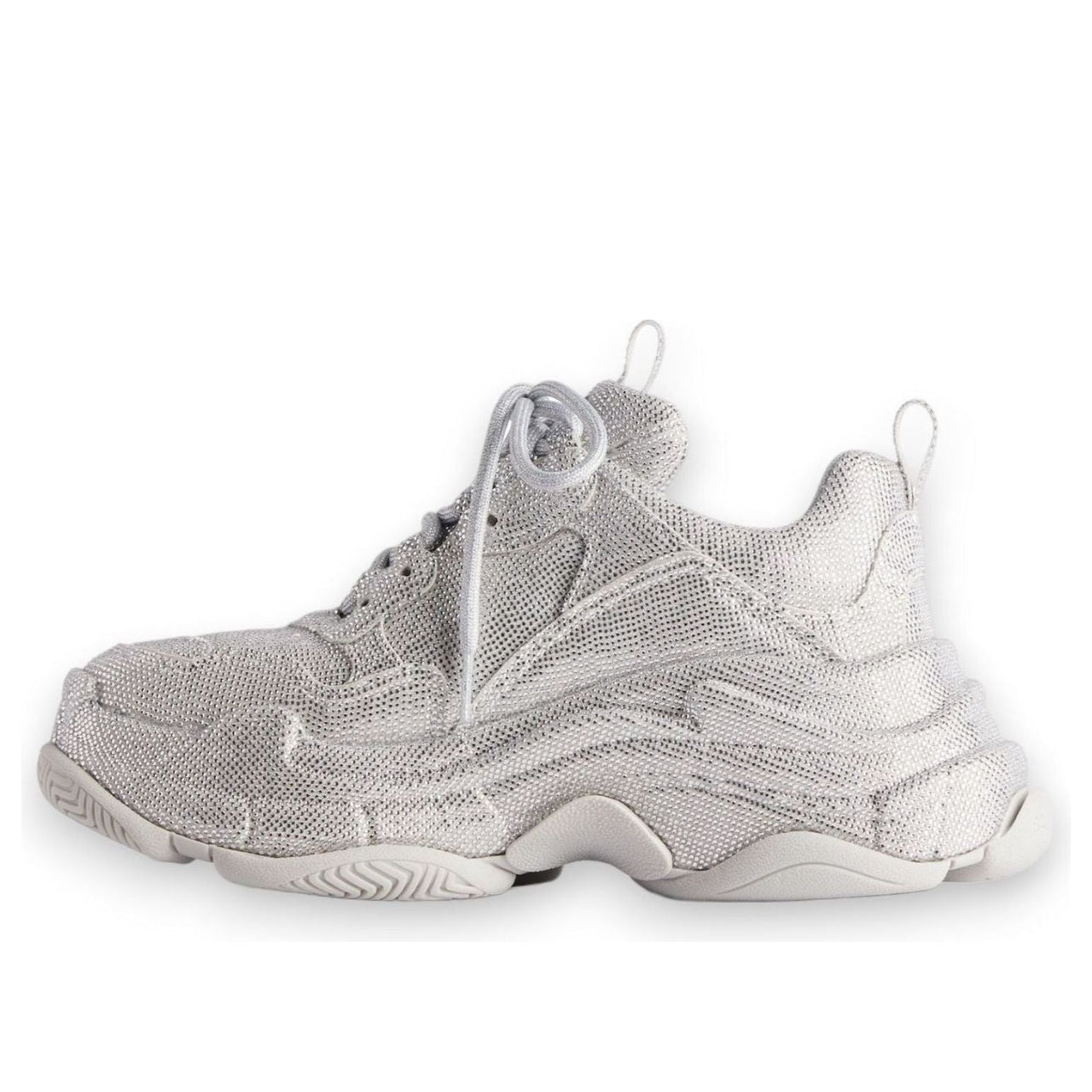 (WMNS) Balenciaga Triple S 'Light Grey Rhinestones' 524039W2TST1100