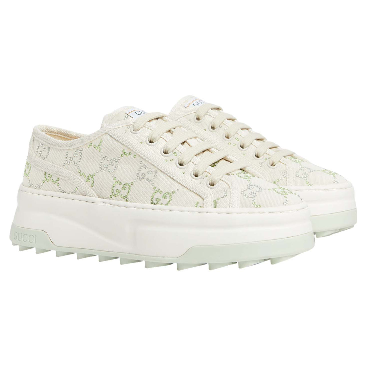 (WMNS) Gucci Tennis 1977 Crystal Canvas 'White' 810569-FABZZ-9163