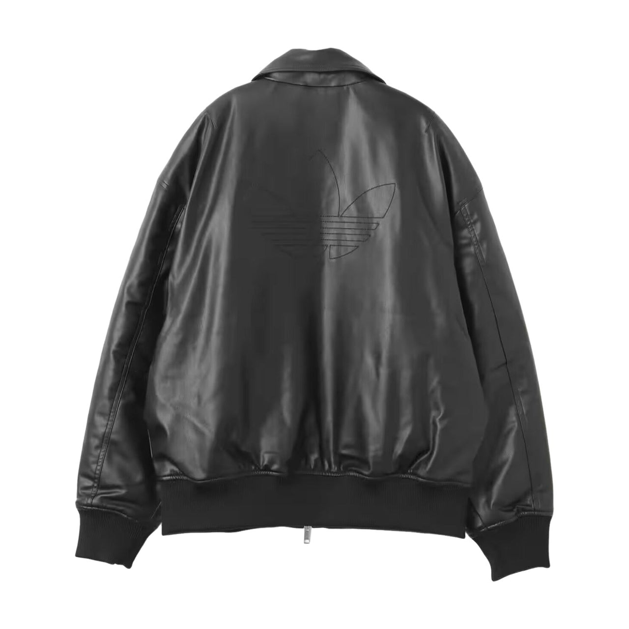 adidas Premium Essentials Pleather Bomber Jacket Asia Sizing 'Black' KD2943