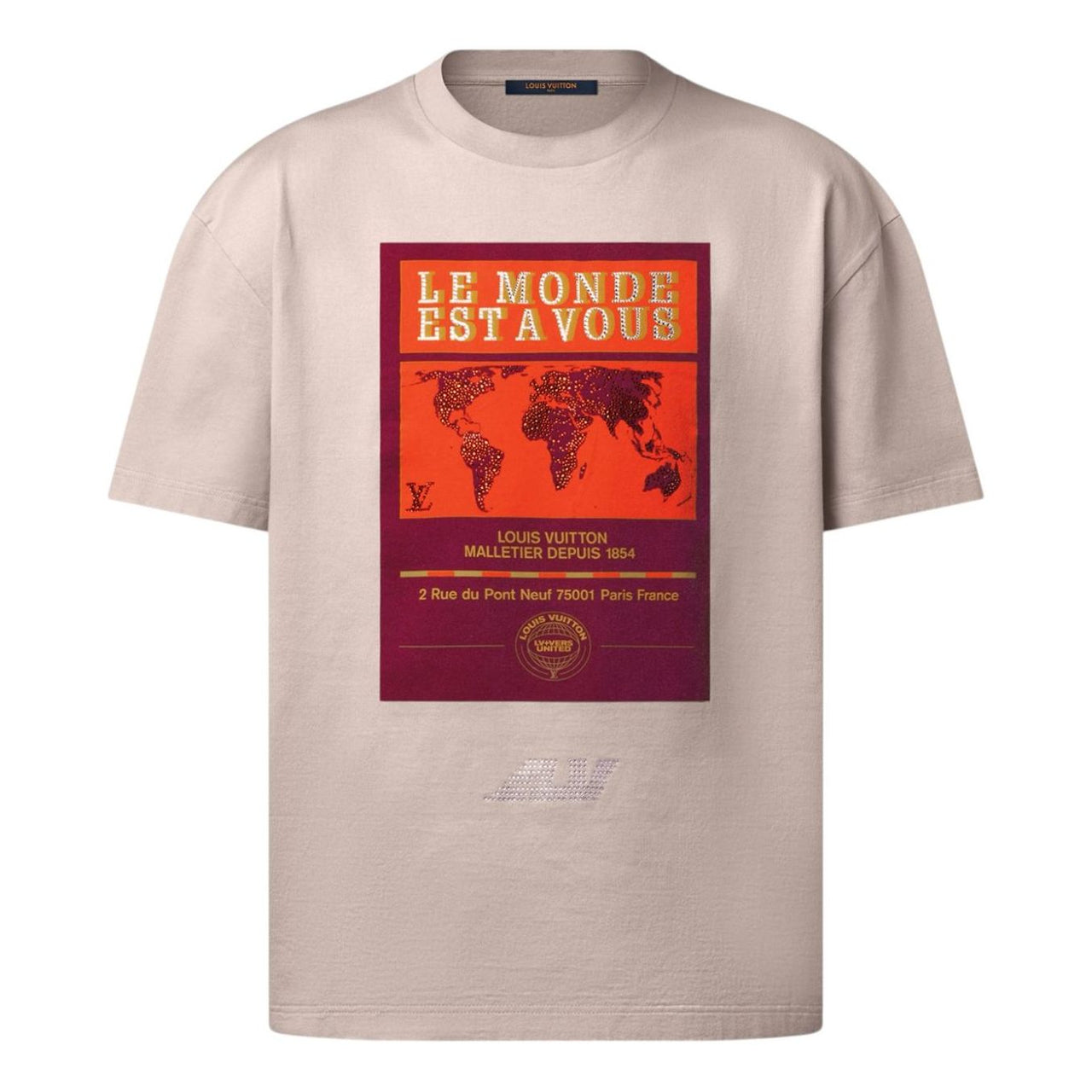 LOUIS VUITTON Embellished Graphic Cotton T-Shirt 'Ivory' 1AHCKV