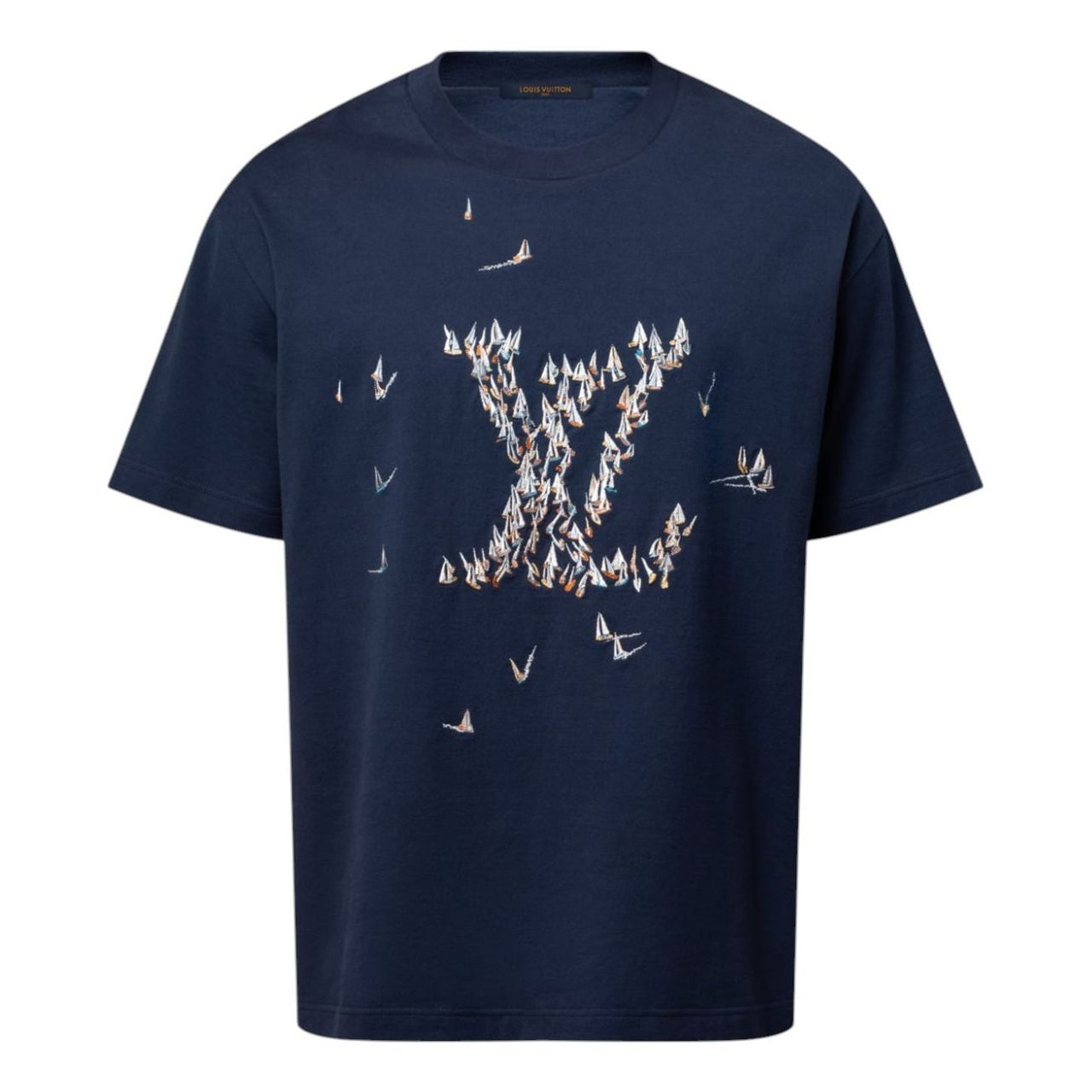 LOUIS VUITTON Embroidered Cotton T-Shirt 'Navy' 1AHW60