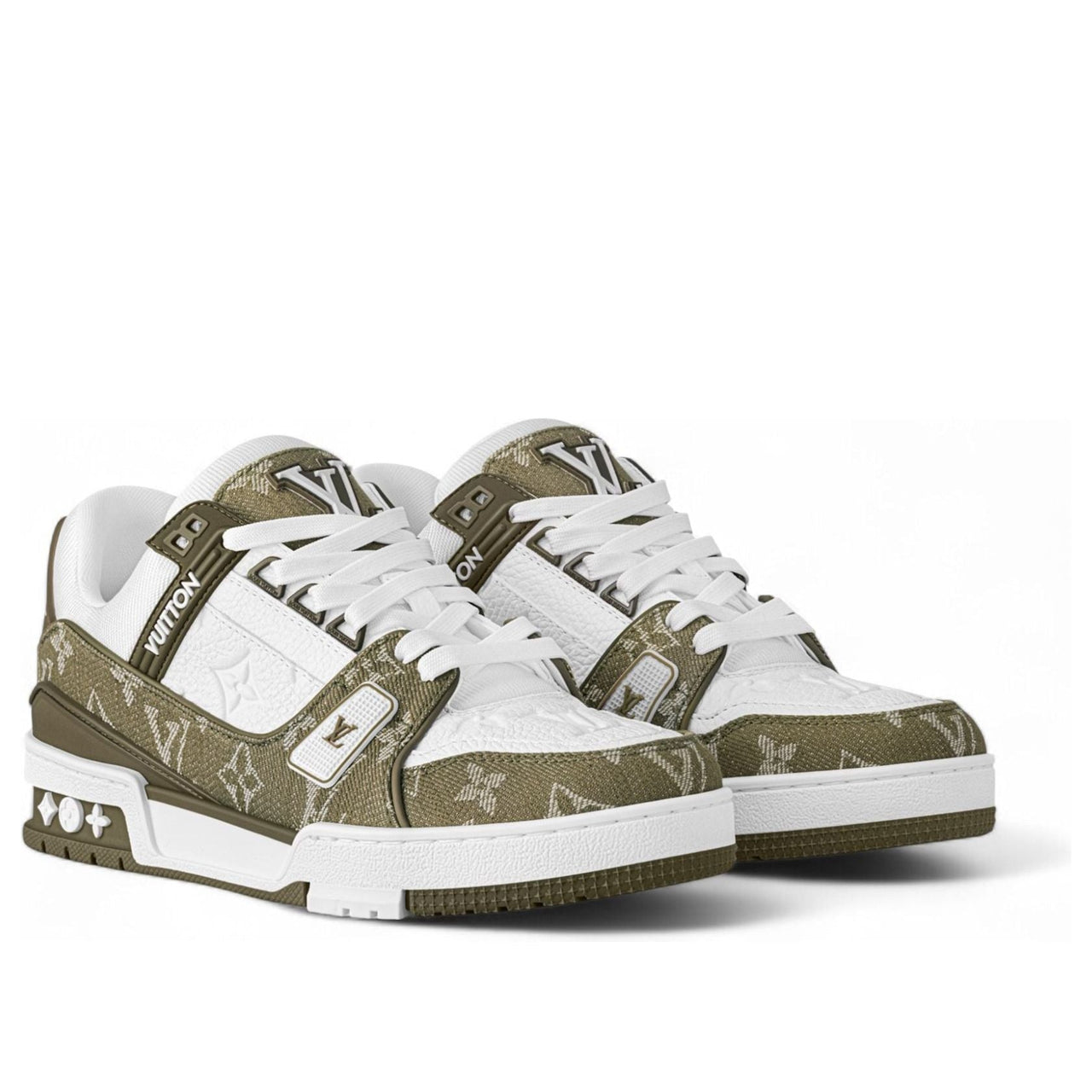 LOUIS VUITTON LV Trainer 'White Khaki Green' 1AIKN1
