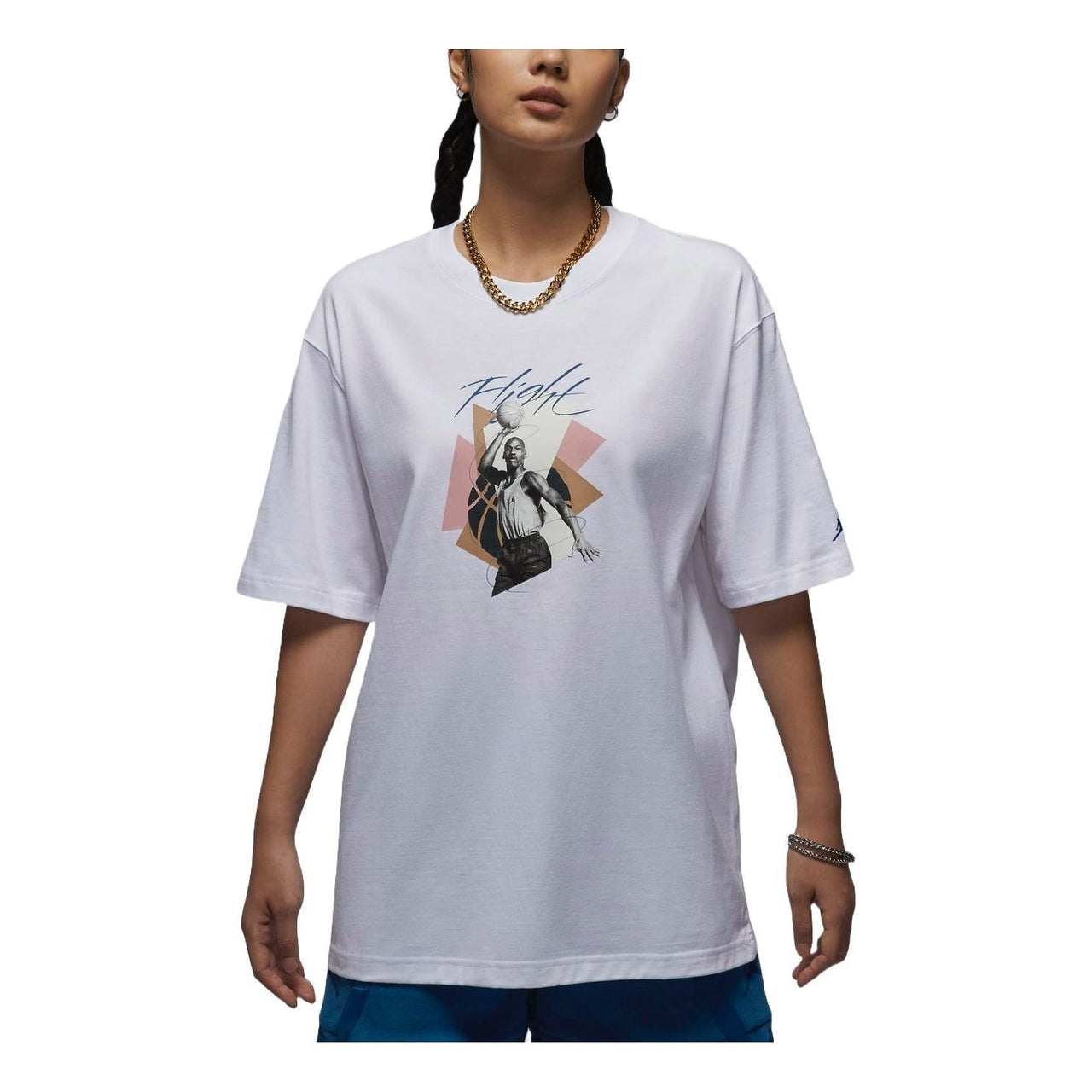 (WMNS) Air Jordan Graphic Oversized T-shirt Asia Sizing 'White' FN5709-100