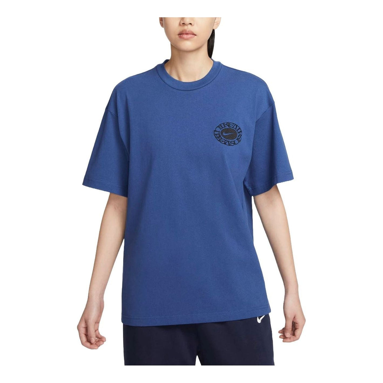 Nike Embroidery Logo T-Shirt Asia Sizing 'Blue' FZ7621-486