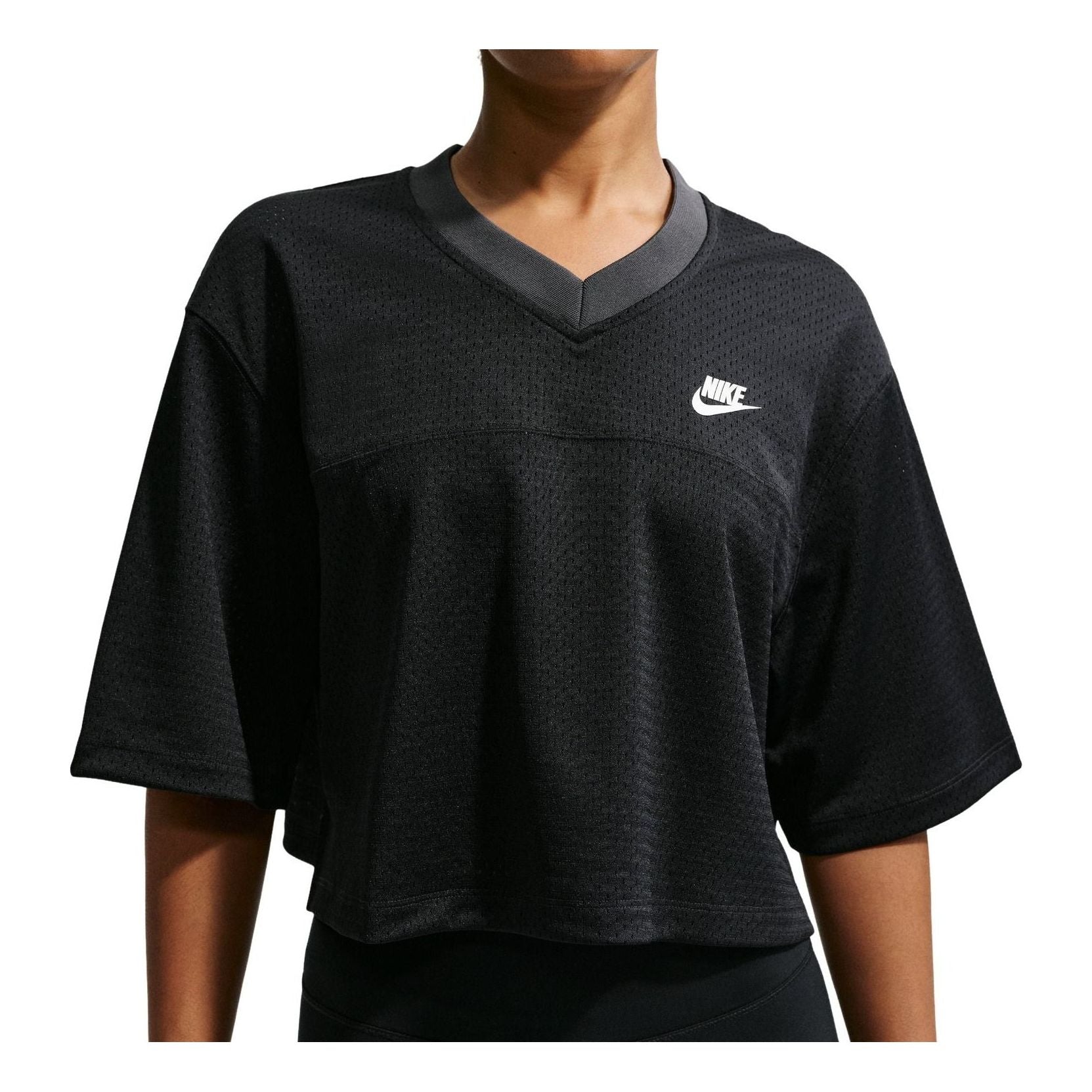 (WMNS) Nike NSW Heritage Festival Crop Mesh Jersey 'Anthracite Black Sail' IR1650-010