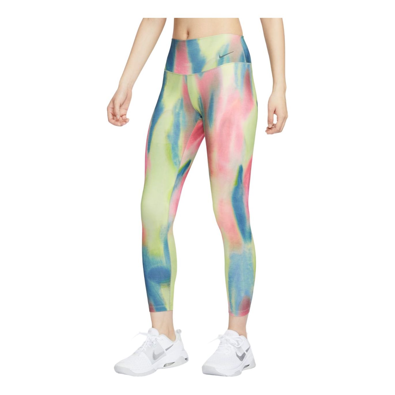 (WMNS) Nike Artist Collection High Waisted 7/8 Leggings Asia Sizing 'Aster Pink Black' HF5594-629