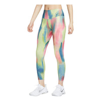 (WMNS) Nike Artist Collection High Waisted 7/8 Leggings Asia Sizing 'Aster Pink Black' HF5594-629