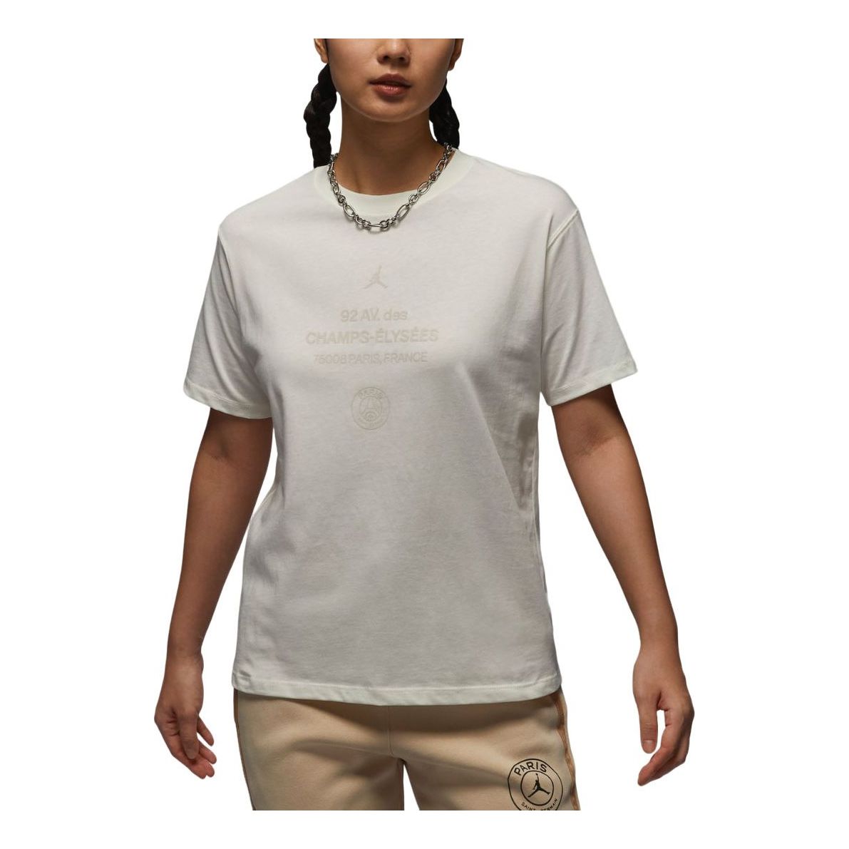 (WMNS) Air Jordan Paris Saint-Germain T-shirt Asia Sizing 'Sail' FV7749-133