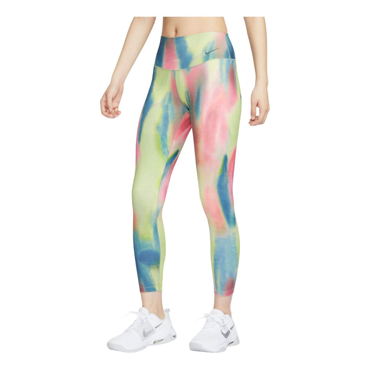 (WMNS) Nike Artist Collection High Waisted 7/8 Leggings Asia Sizing 'Aster Pink Black' HF5594-629