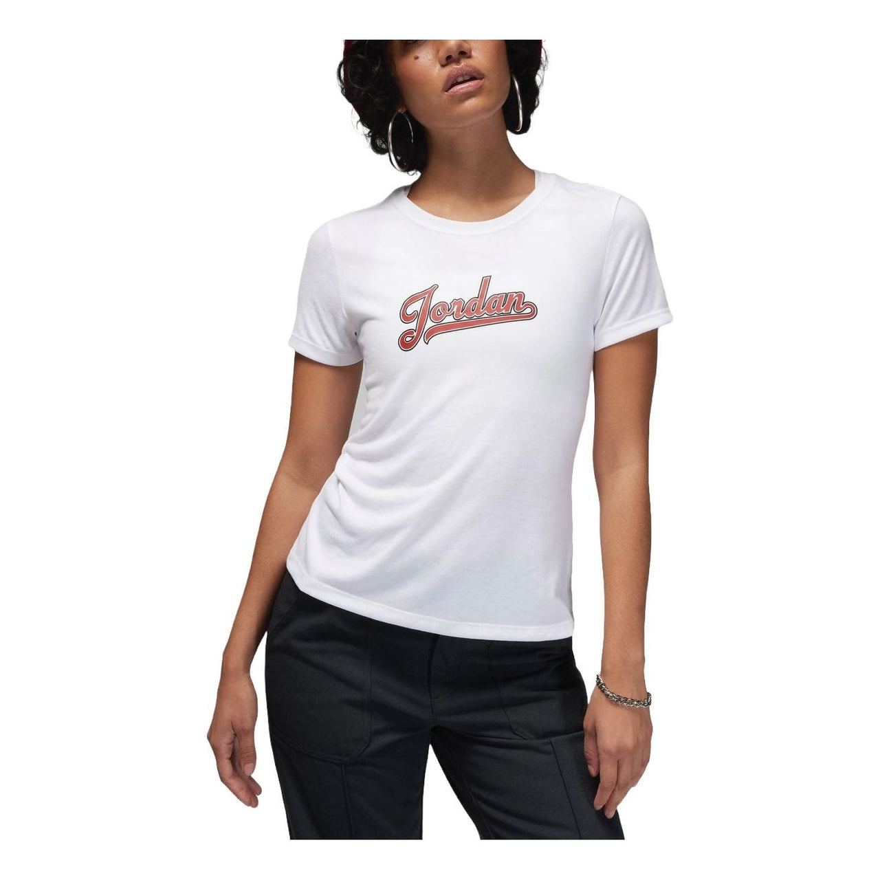 (WMNS) Air Jordan Graphic Slim Fit T-shirt Asia Sizing 'White' FN5390-100