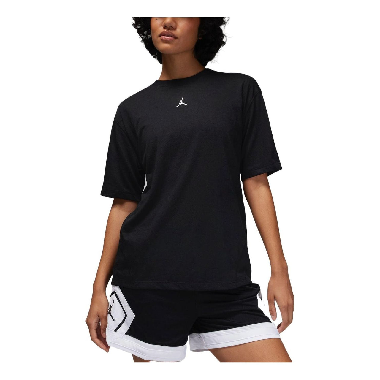 (WMNS) Air Jordan Sport Diamond Graphic T-shirt Asia Sizing 'Black' FN5117-010